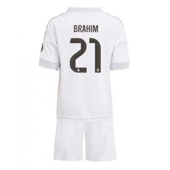 Billige Fotballdrakt Real Madrid Brahim Diaz #21 Replika Hjemmedraktsett Barn 2025-26 Kortermet (med bukser)